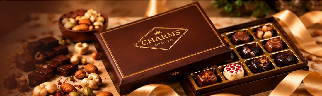 Premium chocolate gift box presentation visual